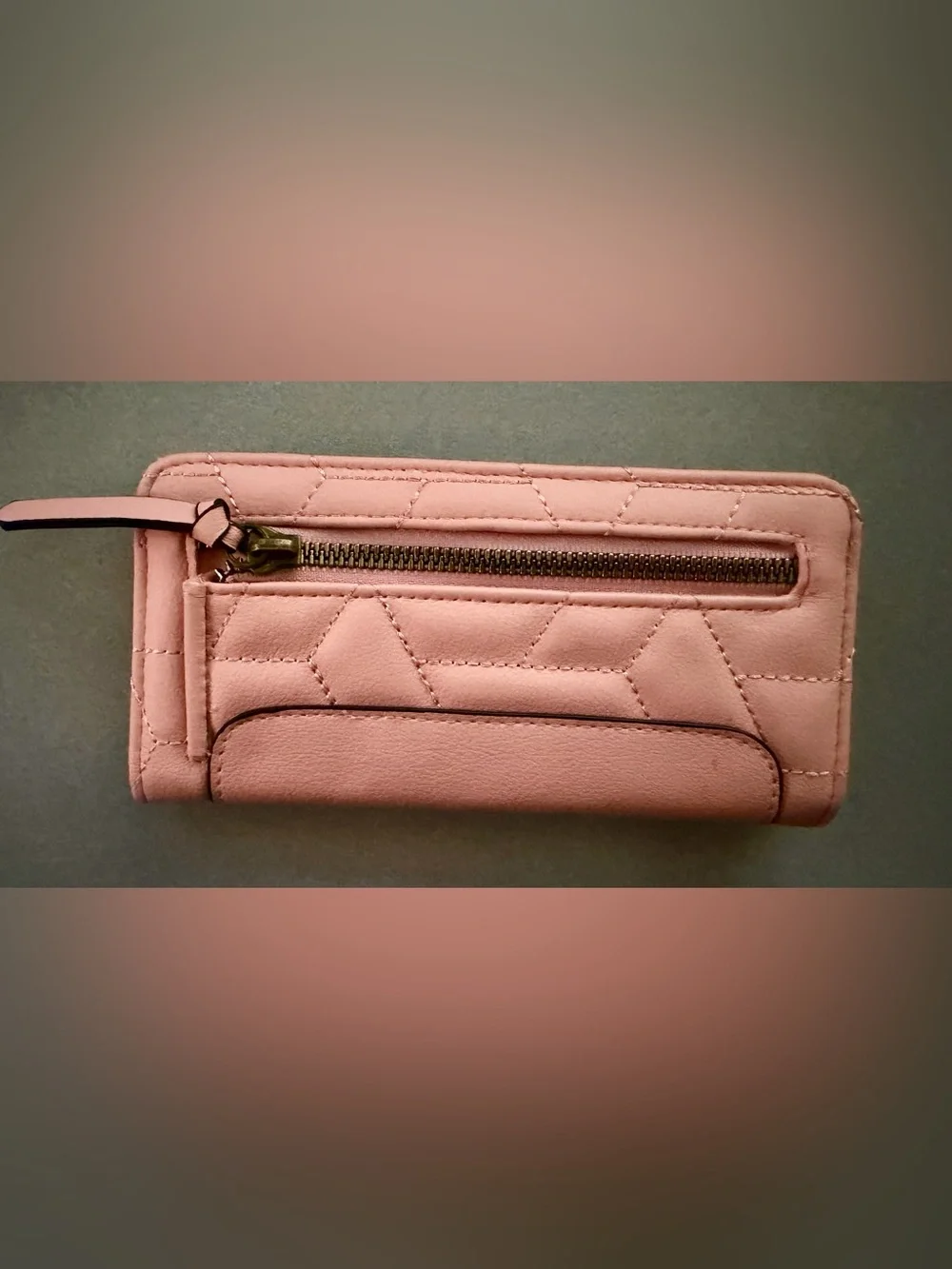 Pink Quilted Zippy Wallet